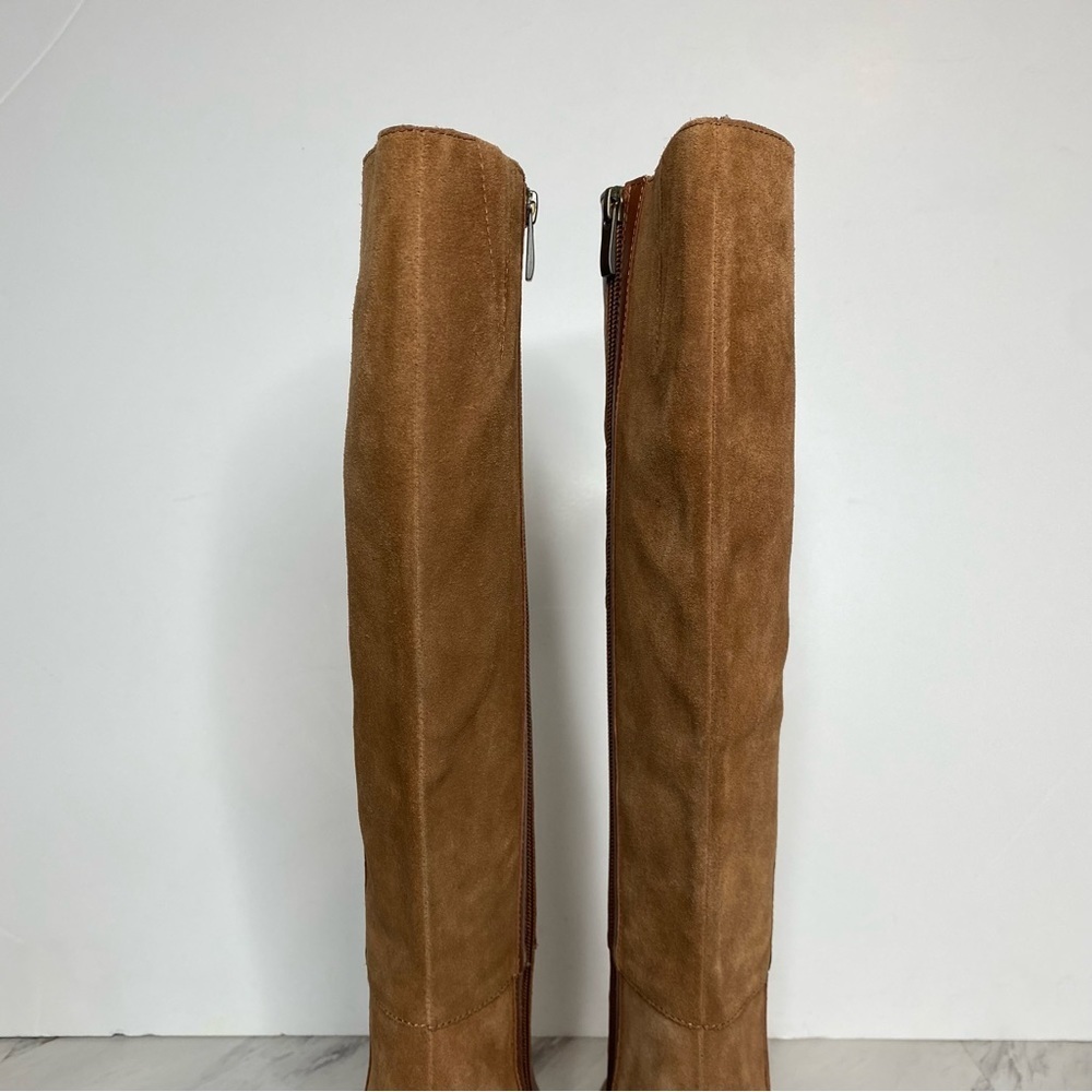 Paige Caroline Brown Leather Suede Heeled Knee High Boot 9 - Picture 5 of 16